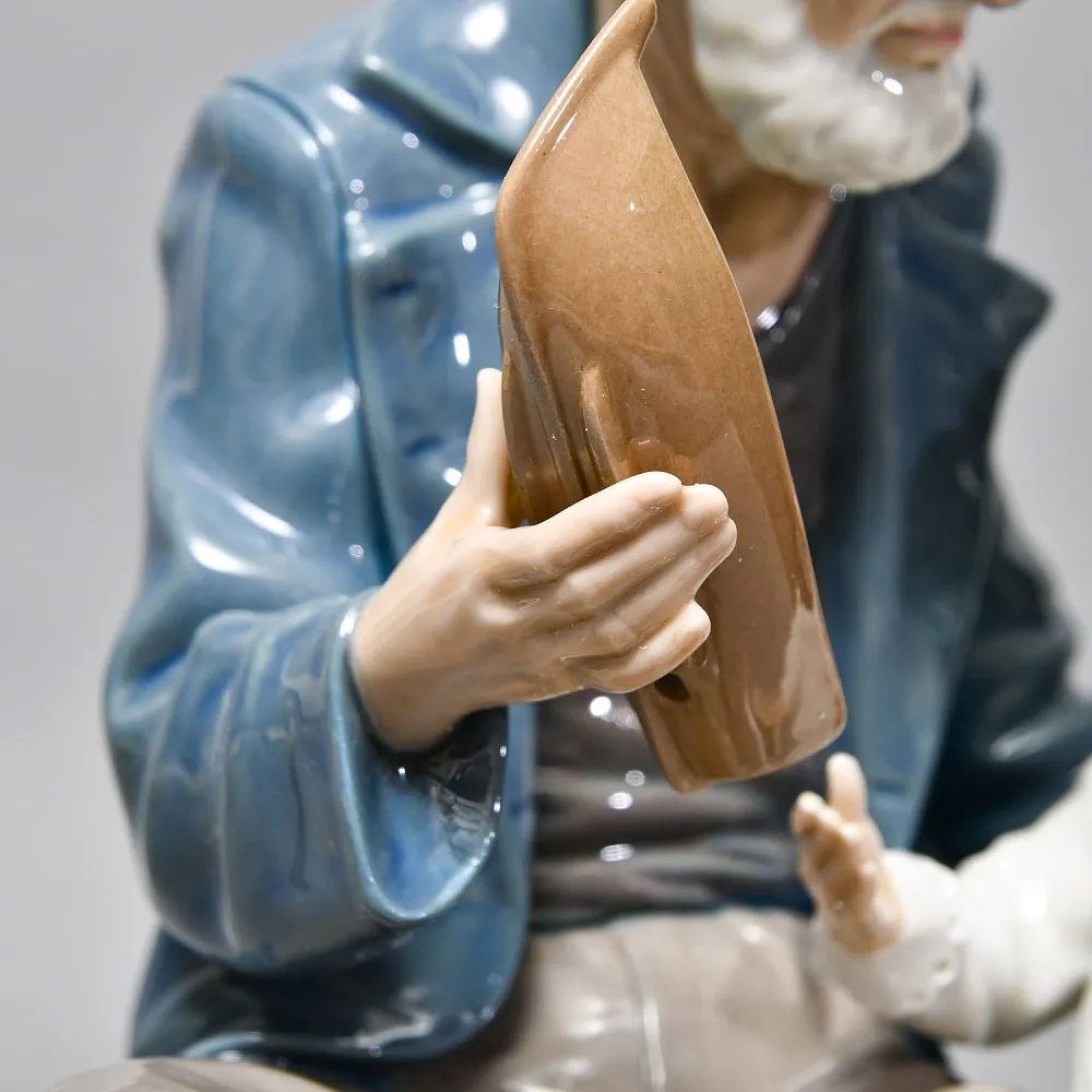 Коллекционная Фарфоровая статуэтка «Старый моряк и мальчик», Lladro Испания, 1984 - 2002 годы. 