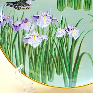 Коллекционная Тарелка - Блюдо «Март» - «Утки - Мандаринки и Ирисы» Фарфор, Franklin Mint Япония, 1979 год.