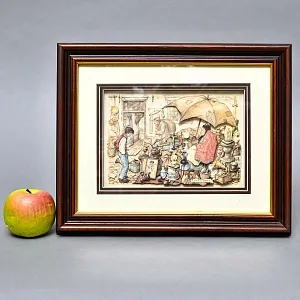 Объемная Картина - Панно в технике 3D декупаж «Лавка старьевщика», 70-е годы ХХ века.