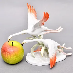 Редкая! Коллекционная статуэтка «Птицы. Два Фламинго в полете», Фарфор ROSENTHAL Германия, 1974 - 1982 годы. 