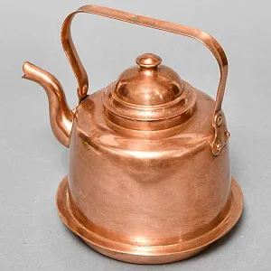 Старинный Медный Печной Чайник на 1,5 литра, Швеция середина ХХ века.