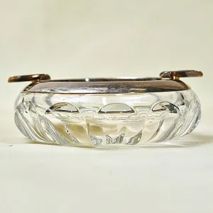 Хрустальная Пепельница в металлическом окладе Silverplate, SCHONBORNER Германия 60гг.