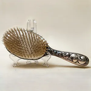 Антикварный Дамский набор для туалетного столика - 4 предмета, Серебро, Англия - начало ХХ века. 