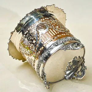 Антикварная Сервировочная Металлическая Подставка для Бутылок - Бутылочная передача, SHEFFIELD Англия.