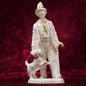 «Карандаш и Клякса» - Авторская Коллекционная Фарфоровая Статуэтка Клоун, Россия.