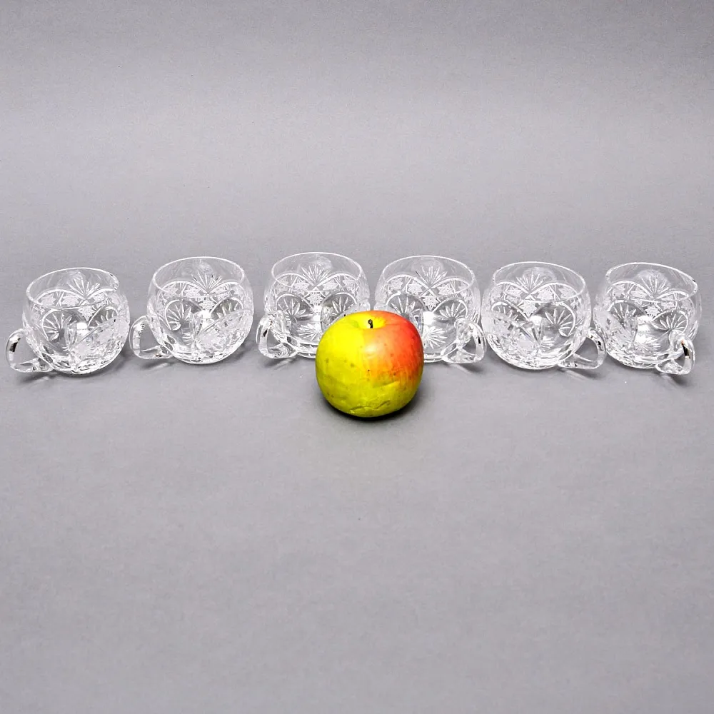 Винтажный Набор Хрустальных Чашек - Кружек Trischler Winterhalder Германия 70-е гг. 