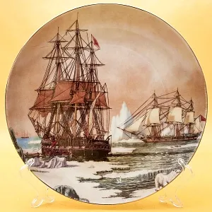 Коллекционная Тарелка «Парусные Корабли - Арктика» Фарфор, Лимож (Limoges) Франция.