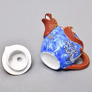 Чайный Сервиз на 6 персон «Синий Дракон», Фарфор SATSUMA Япония, середина ХХ века. 