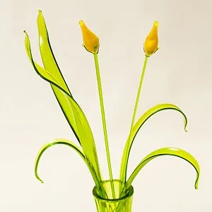 Авторская Стеклянная Статуэтка «Цветы ИРИСЫ», Цветное стекло, Россия.