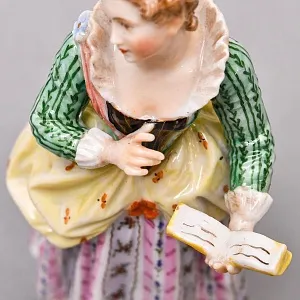  Антикварные Парные статуэтки «Музыкальный Дуэт», Фарфор, Dressel & Kister Passau Германия, 1907 - 1922 гг. 