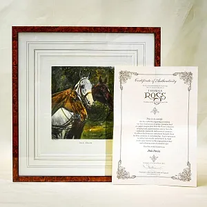 Редкость! Картина - Цветная Гравюра «Лошади - Поло». Thomas ROSS Англия.