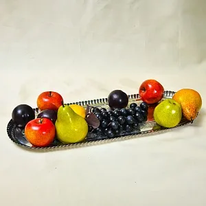 Винтажный Металлический Поднос овальной формы, Silverplated, SHEFFIELD Англия, начало ХХ века.