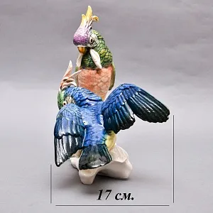 Коллекционная Фарфоровая статуэтка «Два Попугая - Какаду», Karl Ens Германия, 50-е гг ХХ века.