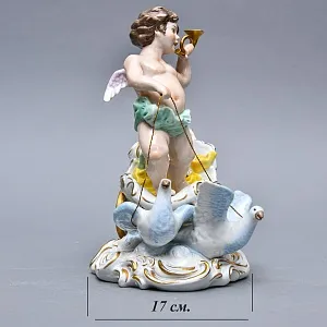 Редкая Фарфоровая Статуэтка «Путти - ПОЧТАЛЬОН», Scheibe - Alsbach, Германия середина ХХ века.