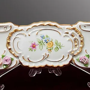 Настенное Фарфоровое Зеркало 37,5 см. х 36 см. LINDNER Kups Bavaria, Германия 60гг.