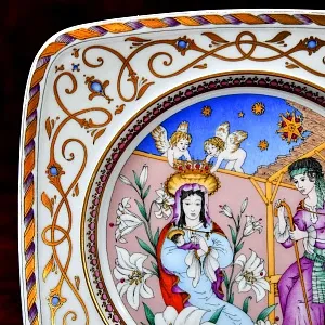 Коллекционная Фарфоровая тарелка из серии РОЖДЕСТВО - «Cвятая ночь», Hutschenreuther Германия - 1984 год.