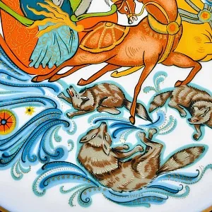 Коллекционное Блюдо - Тарелка «Мифы, сказания. Битва с волками» Фарфор, Hutschenreuther Германия. 