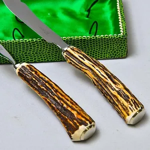 Набор для сервировки «Охота» - два ножа, OTHELLO ROSTFREI Solingen, 60 -е гг. ХХ века.