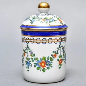 Фарфоровый Соусник с крышкой, блюдцем и ложечкой, Giulia Mangani Италия, вторая половина ХХ века.