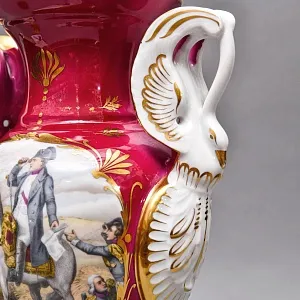 Коллекционная Фарфоровая Ваза «Битвы Наполеона», Couleuvre Франция, середина ХХ века.