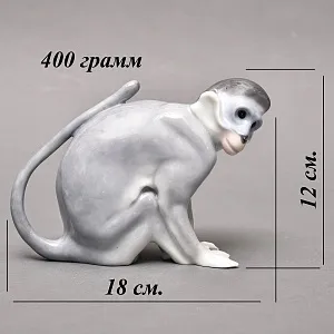 Антикварная Фарфоровая статуэтка «ОБЕЗЬЯНА», Karl Ens Германия, 1900 - 1919 годы.