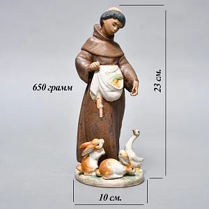 Коллекционная Фарфоровая статуэтка «Юный монах и его паства», Lladro серия Грес, Испания. 