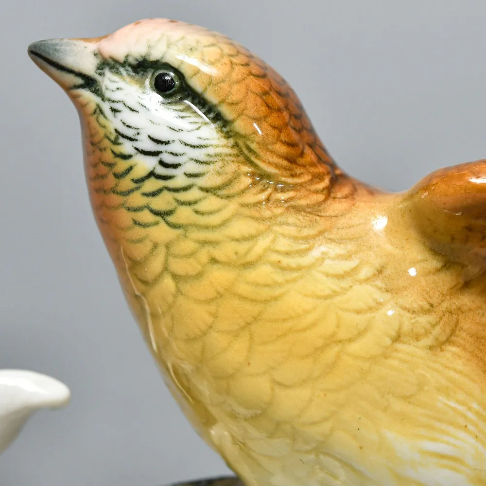 Пара Птиц - Фарфоровая Статуэтка «Чечётки», Karl Ens, Германия - середина ХХ века.