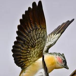 Пара Птиц - Фарфоровая Статуэтка «Хохлатые Жаворонки», Карл Энс / Karl Ens, Германия 50 гг.