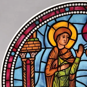 Коллекционная Тарелка «Витражи Шартрского Собора. Встреча Марии и Елизаветы», Фарфор Heinrich Германия. 