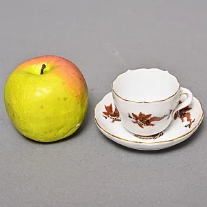 Классическая Фарфоровая Кофейная пара «Коричневый дракон», MEISSEN Германия, середина ХХ века.