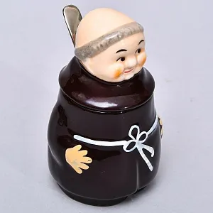 Фарфоровый Соусник - Баночка с крышкой на 150 мл. «Очаровательный Монах», Италия.