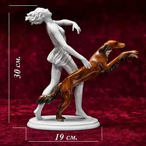 Редкость! Коллекционная Фарфоровая Статуэтка «Девушка и Собака», ROSENTHAL Германия -1944 год.