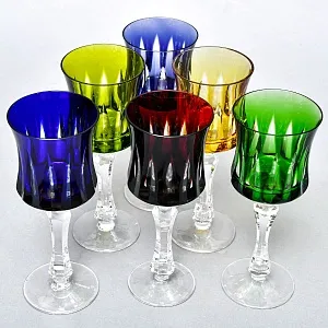 Бокалы для Вина Цветной Хрусталь DOROTHEENHUTTE Германия -70 гг. 