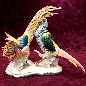 Фарфоровая статуэтка «Пара Птиц - Золотой Фазан», Карл Энс / Karl Ens,  Германия, 50-е гг.