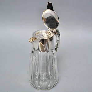 Винтажный Хрустальный Графин - Кувшин на 2,8 литра с Колбой для льда, Silverplated Германия. 