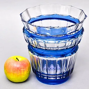 Ваза для цветов Голубого Хрусталя VAL SAINT LAMBERT (Вал Сант Ламберт) Бельгия, конец 60-х гг