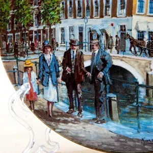 Коллекционная Тарелка «Хаарлем, город на Спарне» Фарфор, Royal MOSA, Голландия -1990 год.