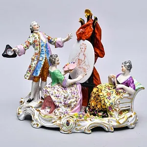 Редкость! Коллекционная Фарфоровая статуэтка «ПОРТРЕТ», Edme Samson et Cie Франция, 1940 - 1969 годы. 