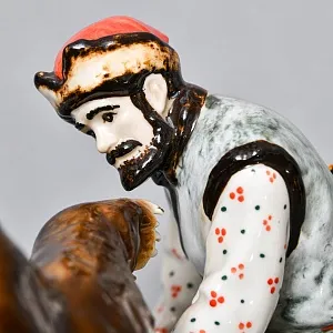 Коллекционная Фарфоровая Статуэтка «Охота на медведя», Россия. 