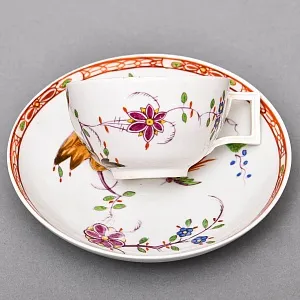 Антикварная Фарфоровая Кофейная пара MEISSEN / МЕЙСЕН, период Марколини, 1774 - 1814 годы.