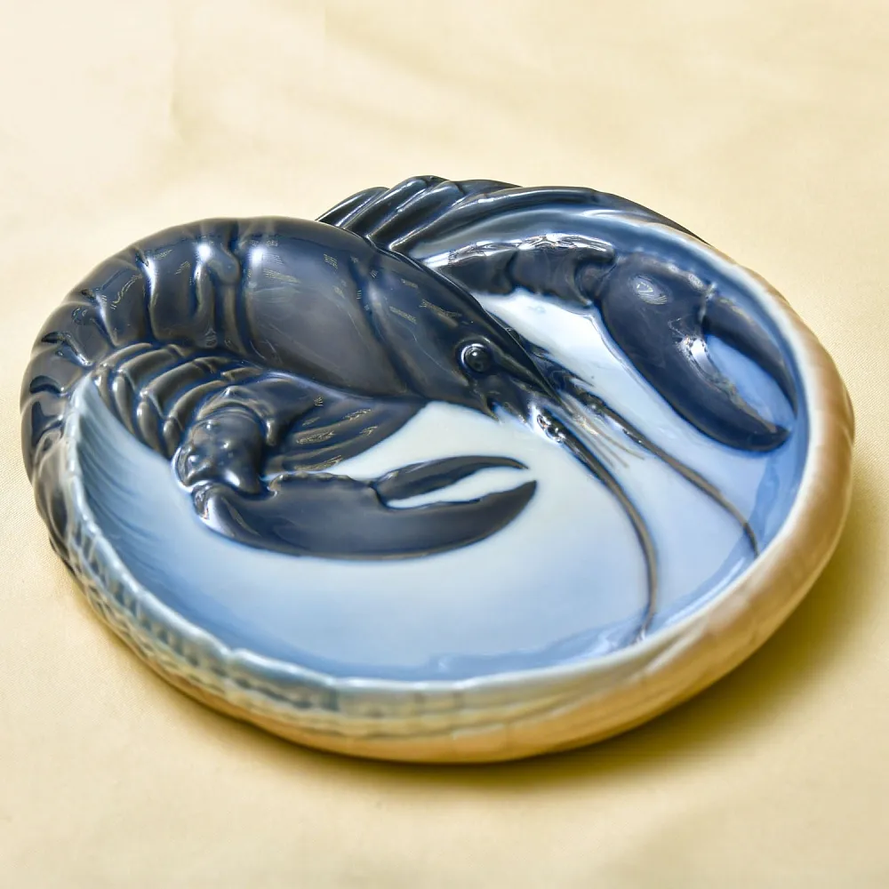 Антикварное Блюдо для морепродуктов «РАК», Фарфор Royal Copenhagen Дания, 1923 год.