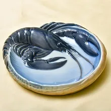 Антикварное Блюдо для морепродуктов «РАК», Фарфор Royal Copenhagen Дания, 1923 год.