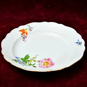 Большое Сервировочное Блюдо - Тарелка для подачи, Фарфор MEISSEN Германия, середина ХХ века.