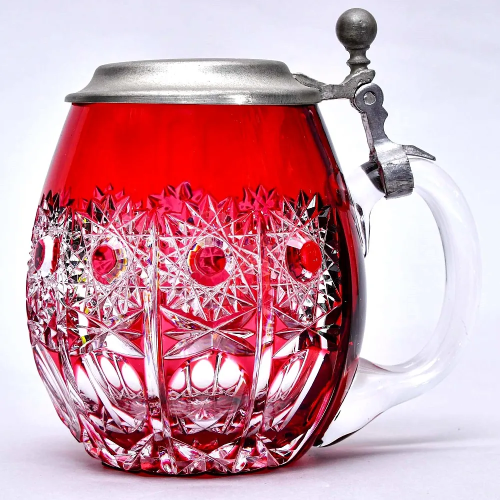 Винтажная Хрустальная Пивная Кружка с оловянной крышкой, NACHTMANN Германия, 60 гг.