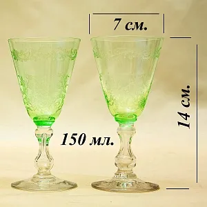 Антикварный Набор «Тет-а-Тет» Пара Бокалов для вина «MICADO», Saint Louis. Франция, начало ХХ века.