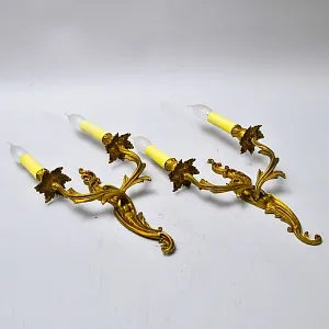 Парные Настенное Электрические Бра - Канделябры Бронза Франция, 70 -е годв ХХ века.