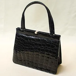 Винтажная Дамская Сумка из Натуральной Крокодиловой Кожи Западная Германия 50 -е годы ХХ века.