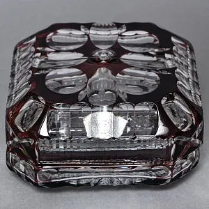Хрустальная Шкатулка - Конфетница - Орешница, VAL SAINT LAMBERT Бельгия середина ХХ века.