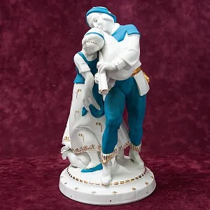 Большая Антикварная Фарфоровая Статуэтка «СЕЛЬСКИЙ ТАНЕЦ», HERTWIG Германия -1914 год.