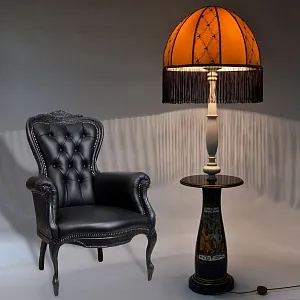 Большой Электрический Напольный Торшер - Светильник - Лампа, фарфор Франция 80 -е гг. 